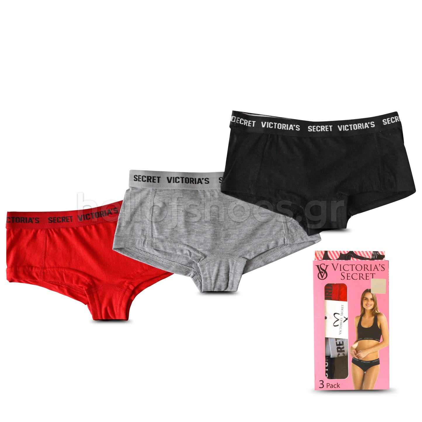 Victoria’s Secret “Boyshort Basics” – Σετ Γυναικεία Σλιπ 3 Τεμαχίων - Hellofshoes