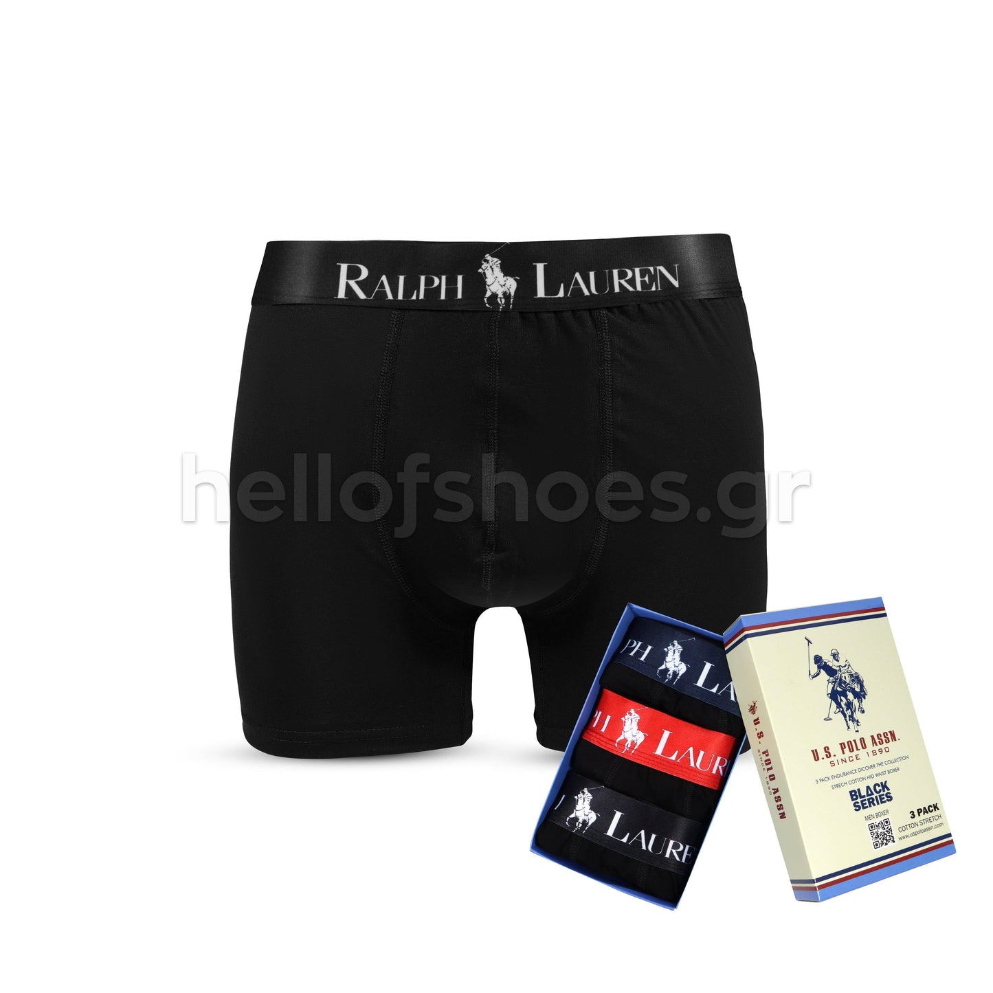 Ανδρικά Boxer U.S. Polo Assn. 3-Pack - Black Series - Hellofshoes