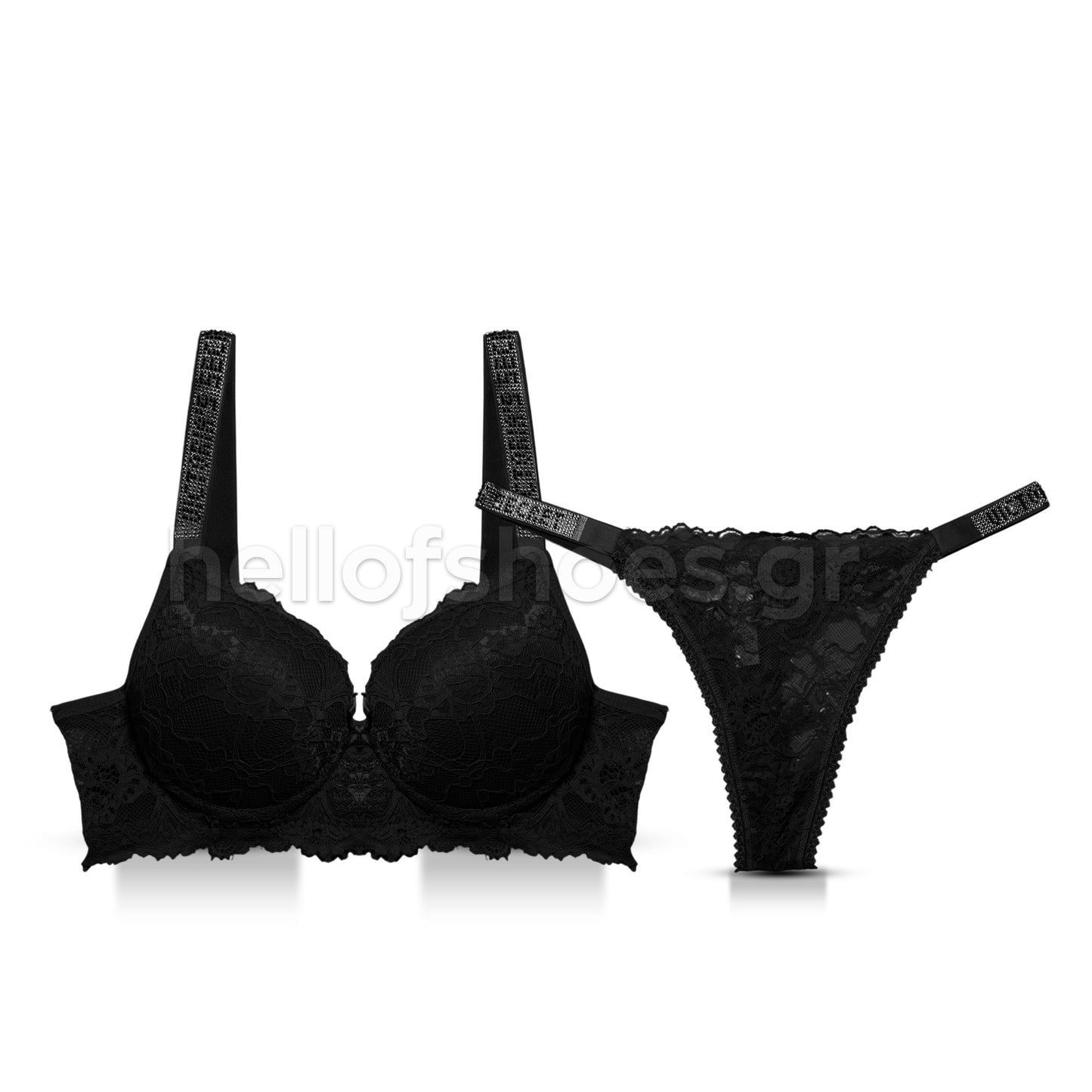 Σετ Εσωρούχων Victoria’s Secret – Δαντέλα Λεοπάρ με Strass & String