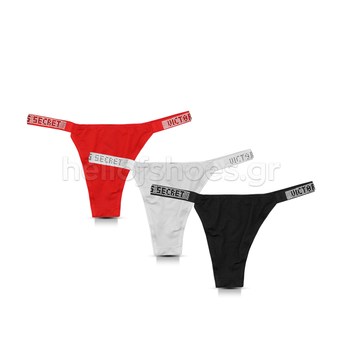 Victoria’s Secret – Σετ Γυναικεία String 3 Τεμαχίων με Strass Τιράντες