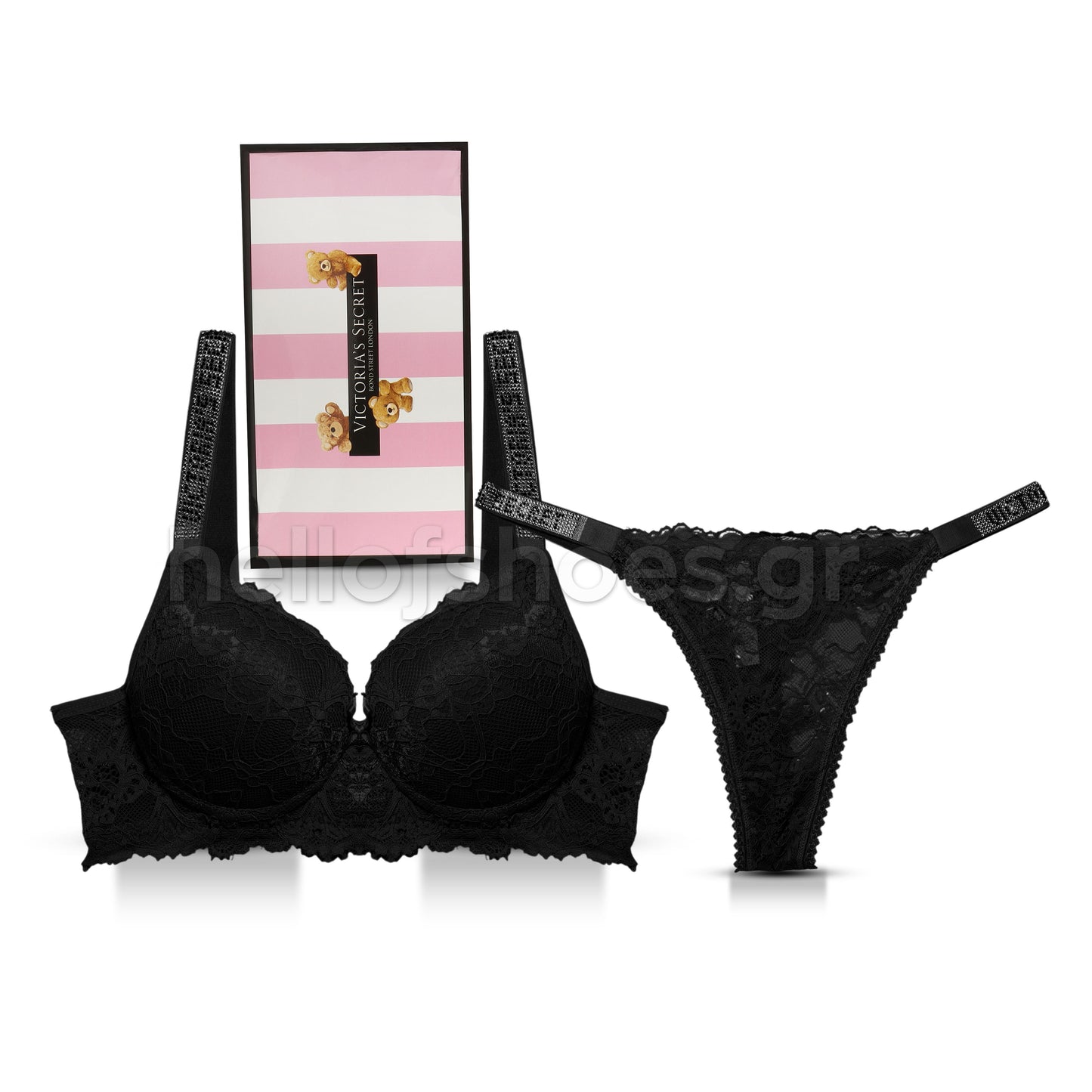 Σετ Εσωρούχων Victoria’s Secret – Δαντέλα Λεοπάρ με Strass & String