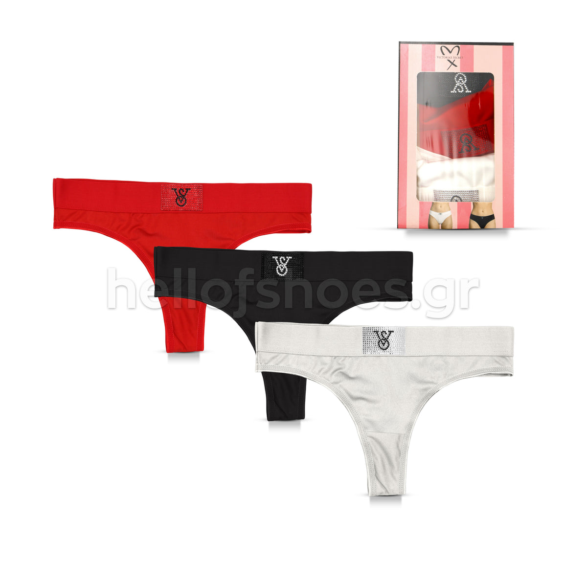 Victoria’s Secret – Σετ Γυναικεία String 3 Τεμαχίων με Strass