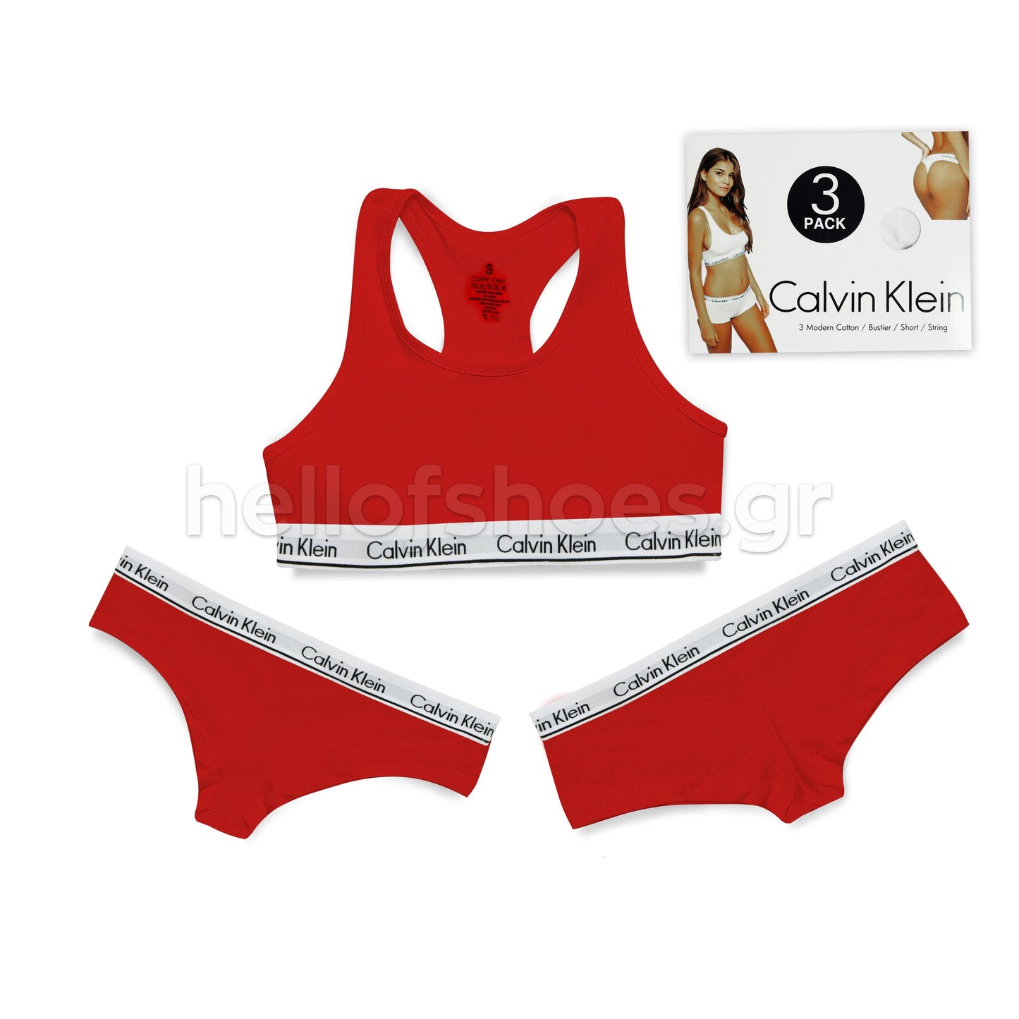 Σετ Εσώρουχα Calvin Klein – 3 Τεμάχια (1 Μπουστάκι & 2 Σλιπ) - Hellofshoes