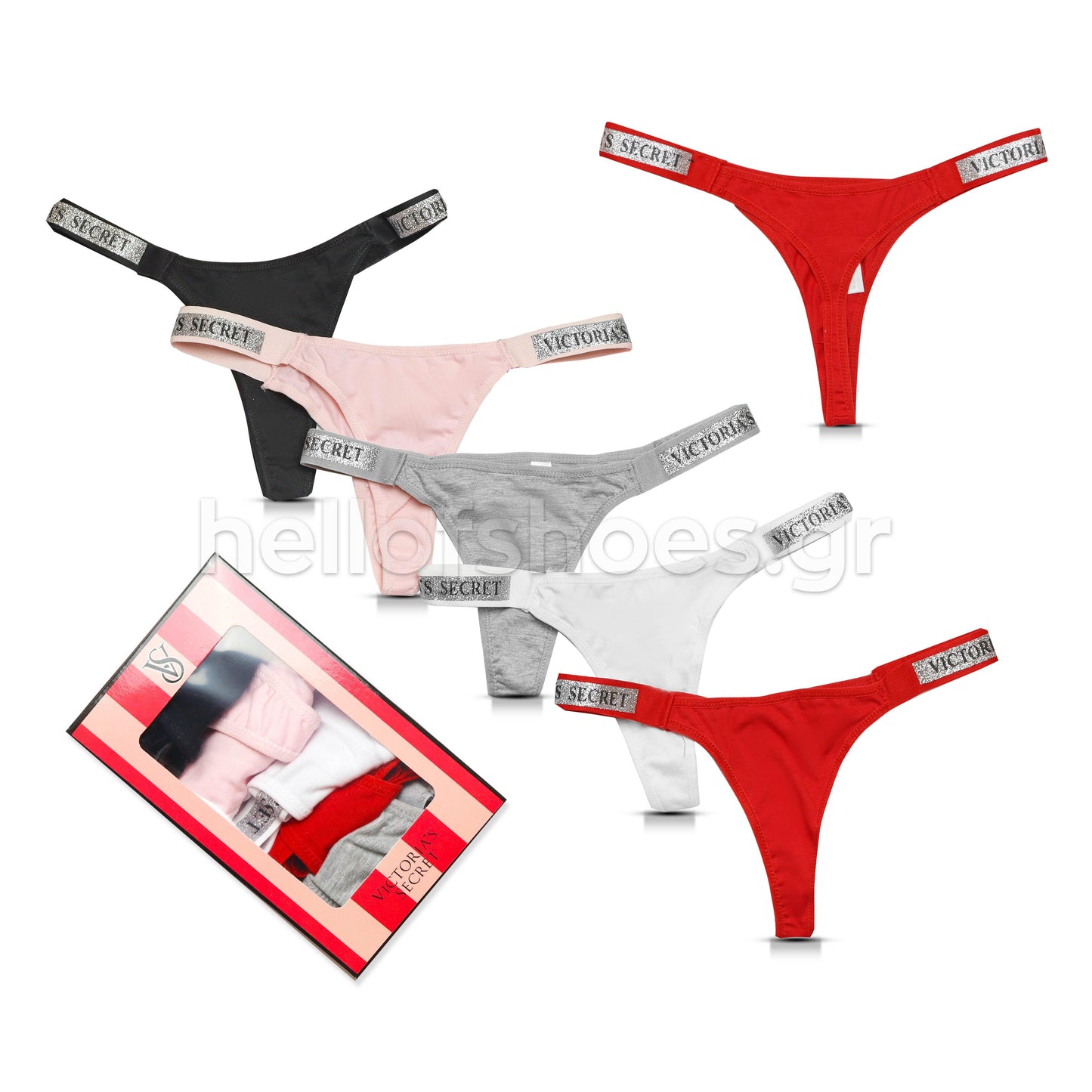 Victoria’s Secret “Glam Elastic” Σετ Γυναικεία String – 5 Τεμάχια - Hellofshoes