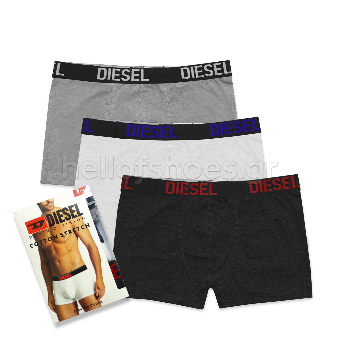 Ανδρικά Boxer Diesel (3 Τεμάχια) – Βαμβακερά Εσώρουχα με Ελαστική Ζώνη