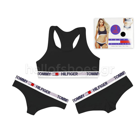 Tommy Hilfiger “Essential Cotton Set” – Γυναικείο Σετ Εσωρούχων 3 Τεμαχίων - Hellofshoes